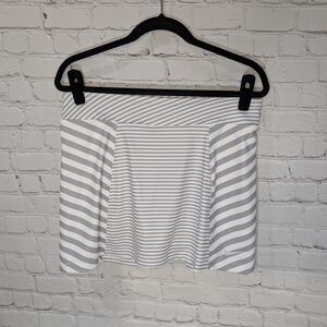 Nike White and Gray Striped Skort